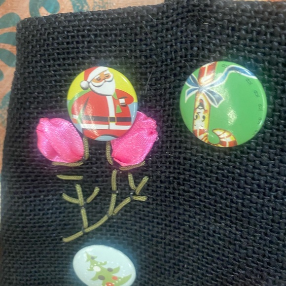 Christmas Bag Embroidered Xmas Pins Festive Holiday Season by River Island - Picture 5 of 12